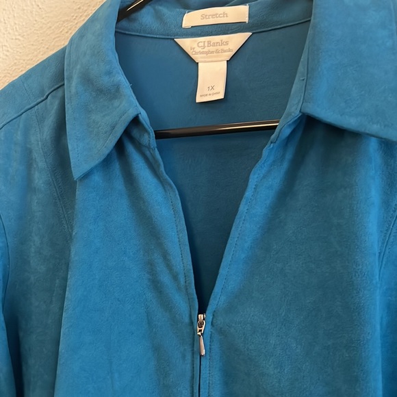 CJ banks velour zipper jacket, one X - Picture 2 of 4